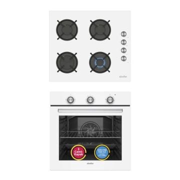 Simfer Beyaz 2'li Ankastre Set (8206 Fırın +3048 Ocak)