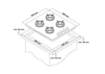 Simfer 3507 Beyaz Cam Ankastre Ocak