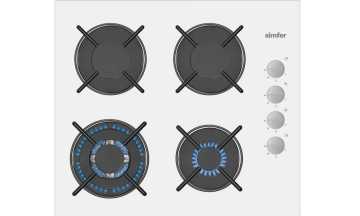 Simfer 3509 Beyaz Cam Woklu Ankastre Ocak