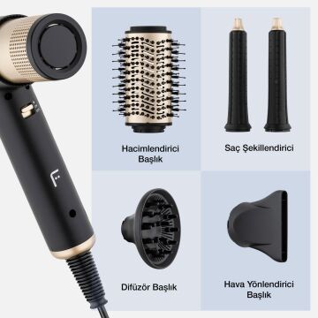Fakir Airwave Silver Saç Şekillendirici Set 2000 W