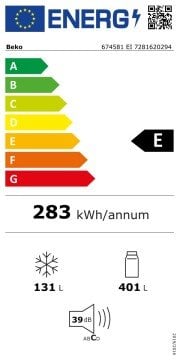 Beko 674581 EI 580 Lt. Kombi No Frost Inox Buzdolabı