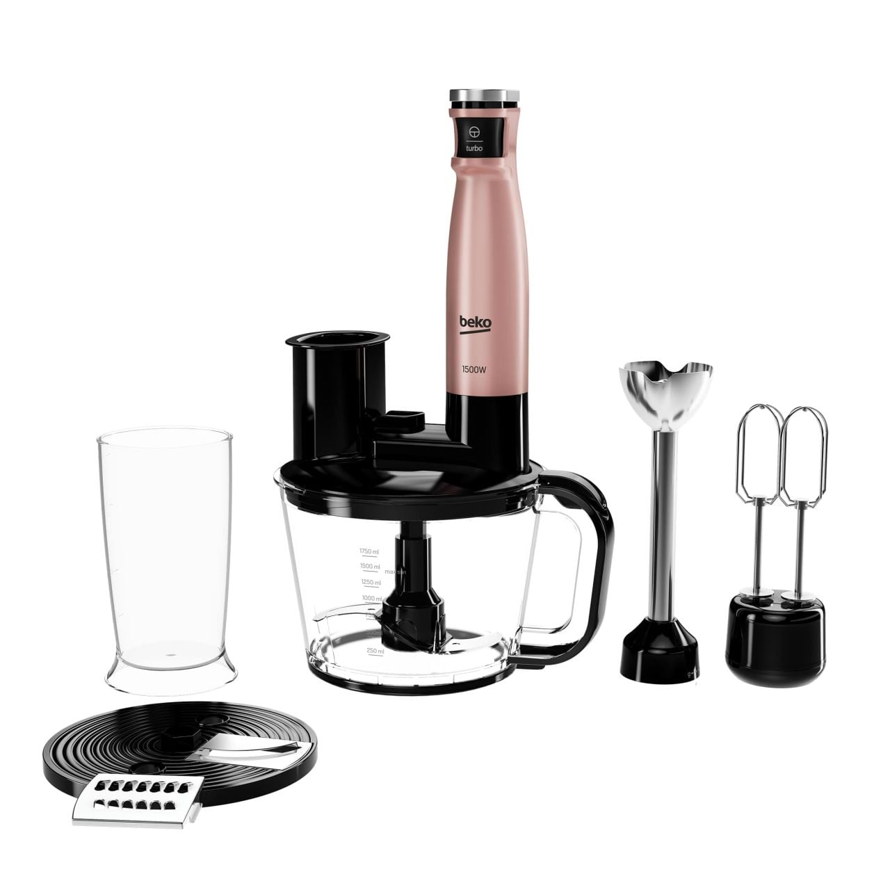 Beko RHB 5050 R (Rose Gold) Floral 1500 W Blender Seti
