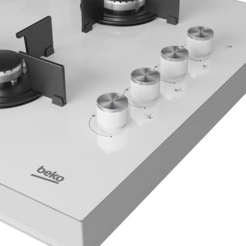 Beko Bstoc 827 B Beyaz Cam Set Üstü Ocak