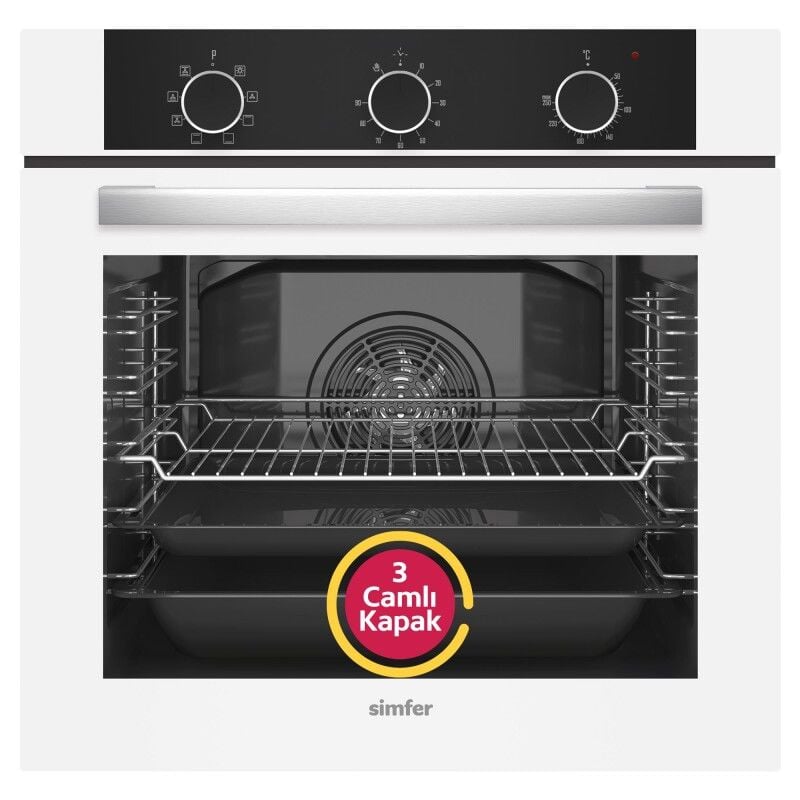 Simfer 8221 Ank. QS Büyük Pop-up 9 Fonk Beyaz Cam Power Turb