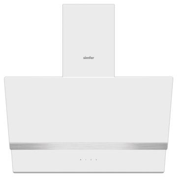 Simfer 8739 60Cm Premium Beyaz 2 Cam Inox Dekorlu Davlumbaz