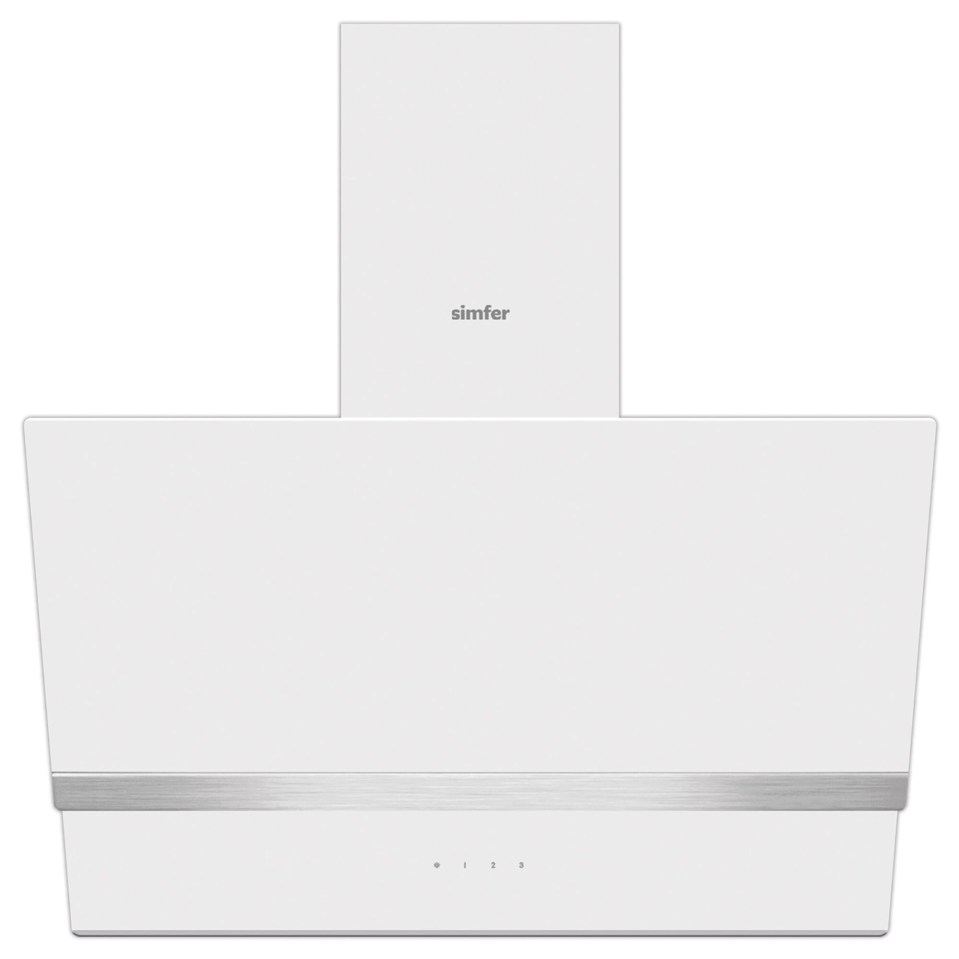 Simfer 8739 60Cm Premium Beyaz 2 Cam Inox Dekorlu Davlumbaz