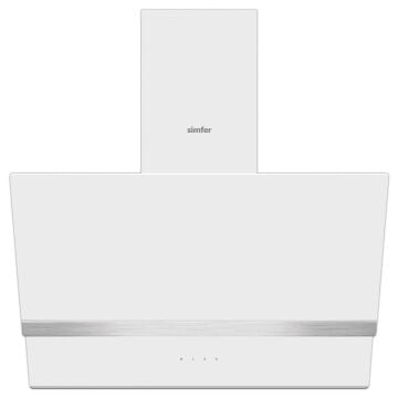 Simfer 8739 60Cm Premium Beyaz 2 Cam Inox Dekorlu Davlumbaz