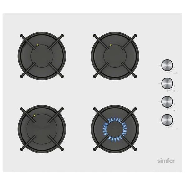 Simfer 3048 Klasik Beyaz Ankastre Set Üstü Cam Ocak
