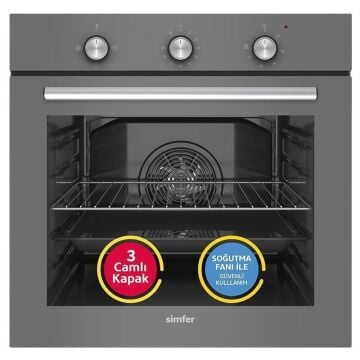 Simfer 8224 Gri Mekanik 4 Fonkisyon Ankastre Fırın