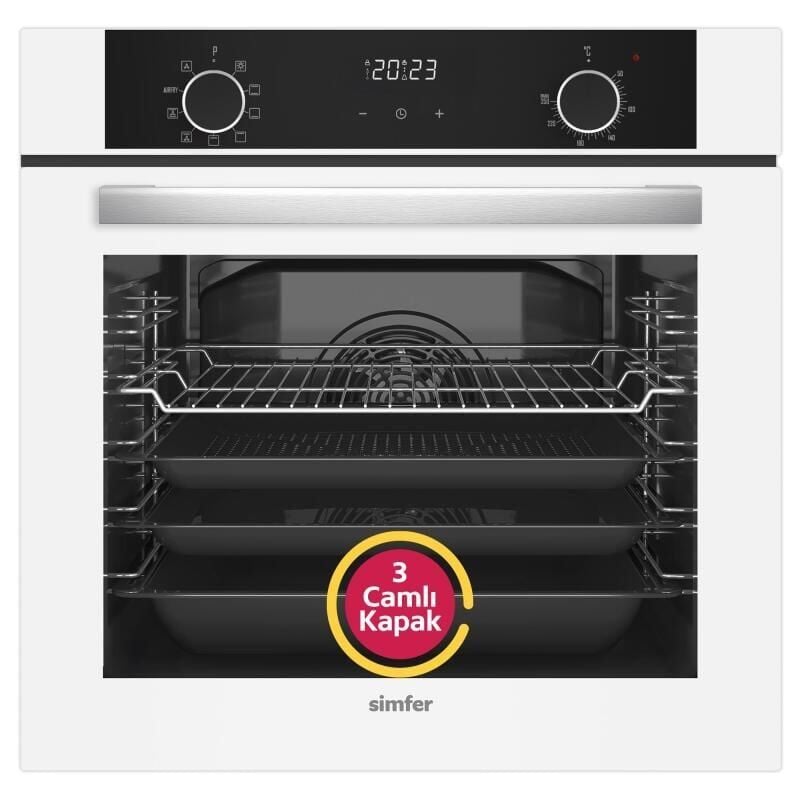 Simfer 8216 10 Fonksiyon Airfry Plus Siyah Cam Ankastre Fırın