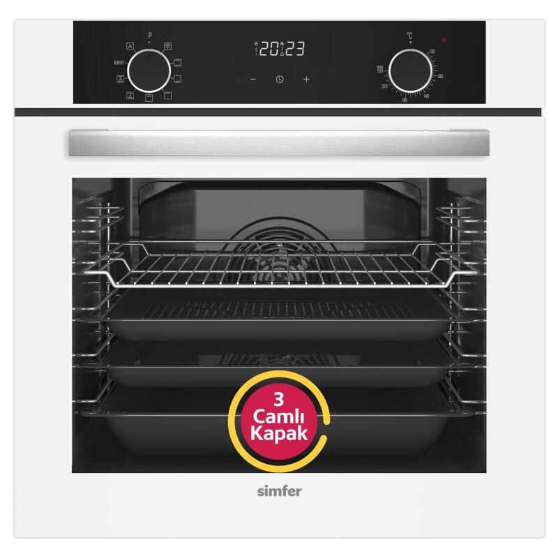 Simfer 8216 10 Fonksiyon Airfry Plus Siyah Cam Ankastre Fırın