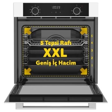 Simfer 8216 10 Fonksiyon Airfry Plus Siyah Cam Ankastre Fırın