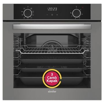 Simfer 8217 10 Fonksiyon Airfry Plus Gri Cam Ankastre Fırın