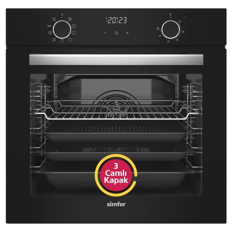 Simfer 8215 10 Fonksiyon Airfry Plus Siyah Cam Ankastre Fırın