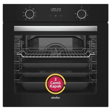 Simfer 8215 10 Fonksiyon Airfry Plus Siyah Cam Ankastre Fırın