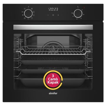 Simfer 8215 10 Fonksiyon Airfry Plus Siyah Cam Ankastre Fırın