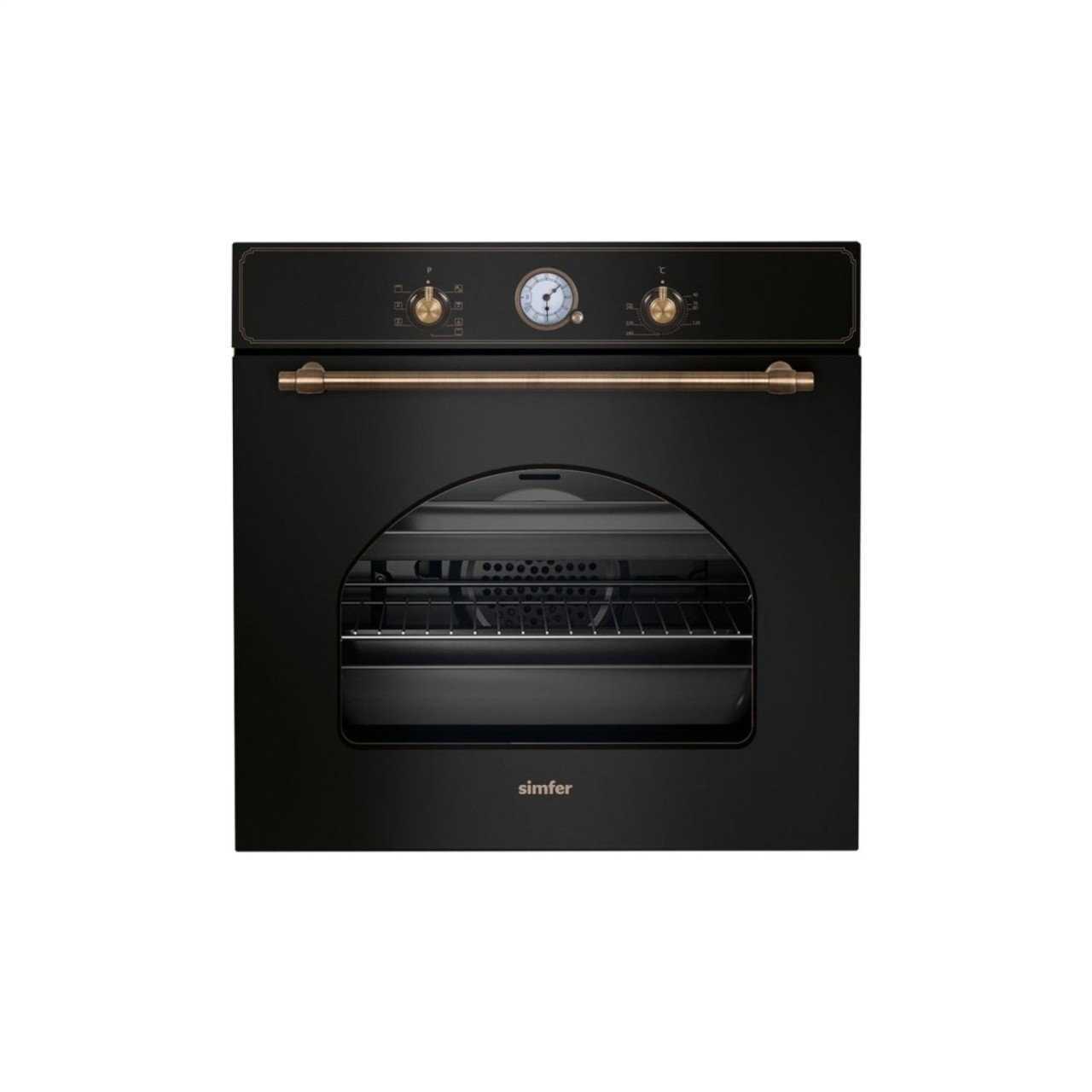 Simfer 7319 Rustic Dizayn 8 Fonksiyon Siyah Ankastre Fırın