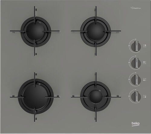 BOCD T 6011 EG Gazlı Cam Tablalı Gri Ocak 60 Cm Cam Ankastre Ocak