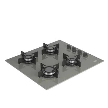 BOCD T 6011 EG Gazlı Cam Tablalı Gri Ocak 60 Cm Cam Ankastre Ocak