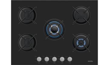 Simfer 3704 Wok Gözlü Siyah Cam Ankastre Ocak