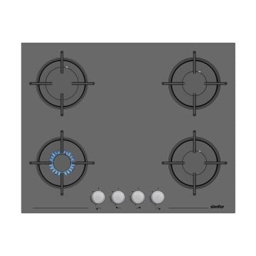 Simfer 3655 65 Cm Gri Cam Ankastre Ocak